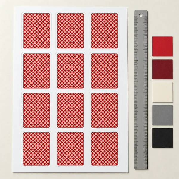 AI illustration of card-back print proofs and prepress tools