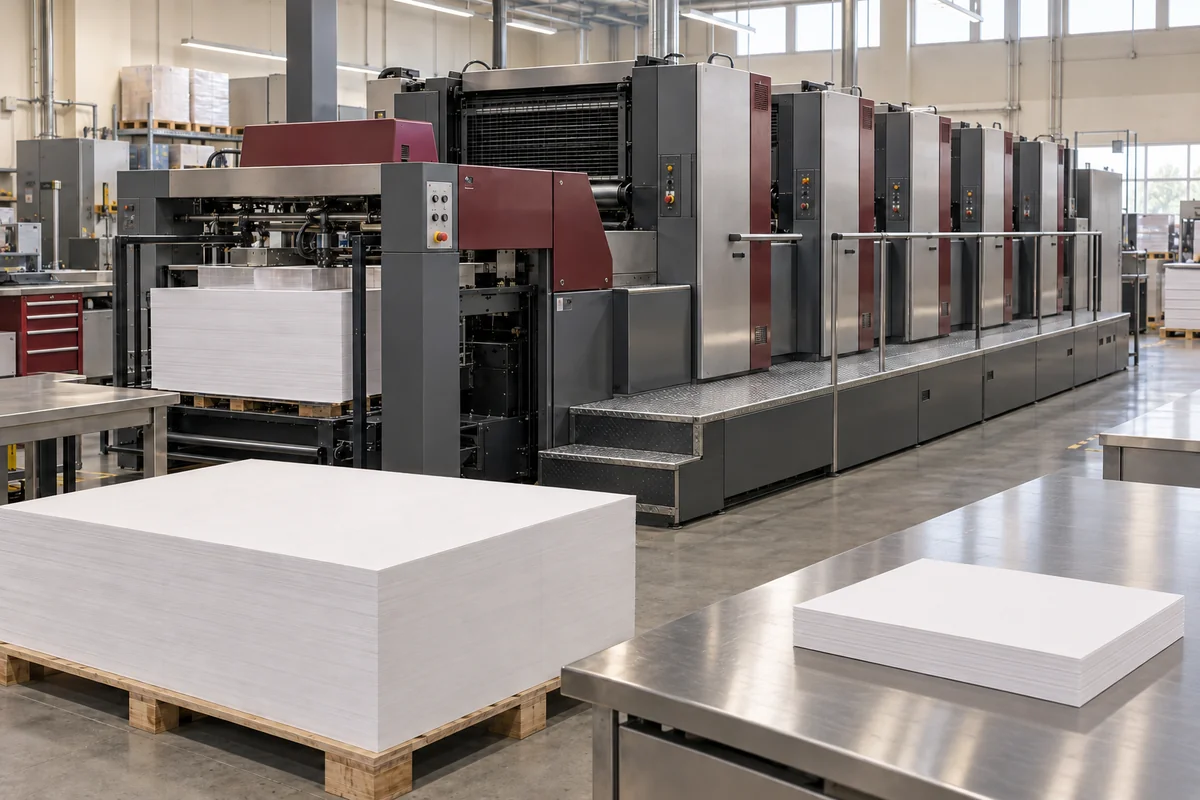 AI illustration of printing equipment for card production